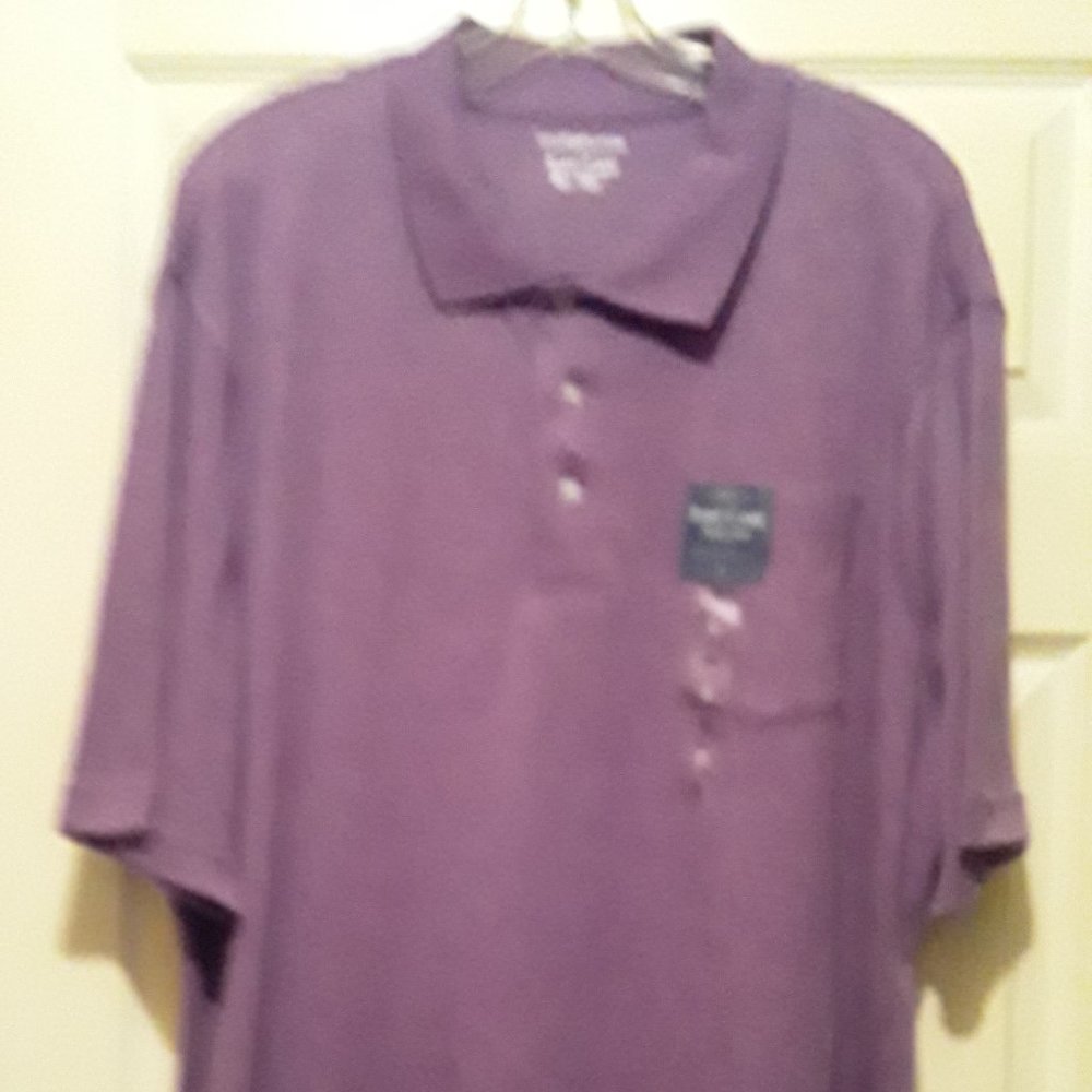 Croft&Barrow Mens Purple short sleeve polo shirt size XL NWT cotton blend